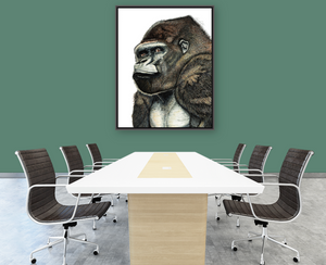 Silverback Gorilla Print on Framed Canvas