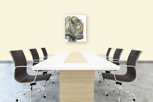 White Rhinoceros Print on Canvas Gallery Wrap