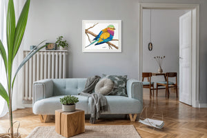 Blue Roller Print on Fine Art Paper