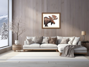 Moose Print on Fine Art Paper