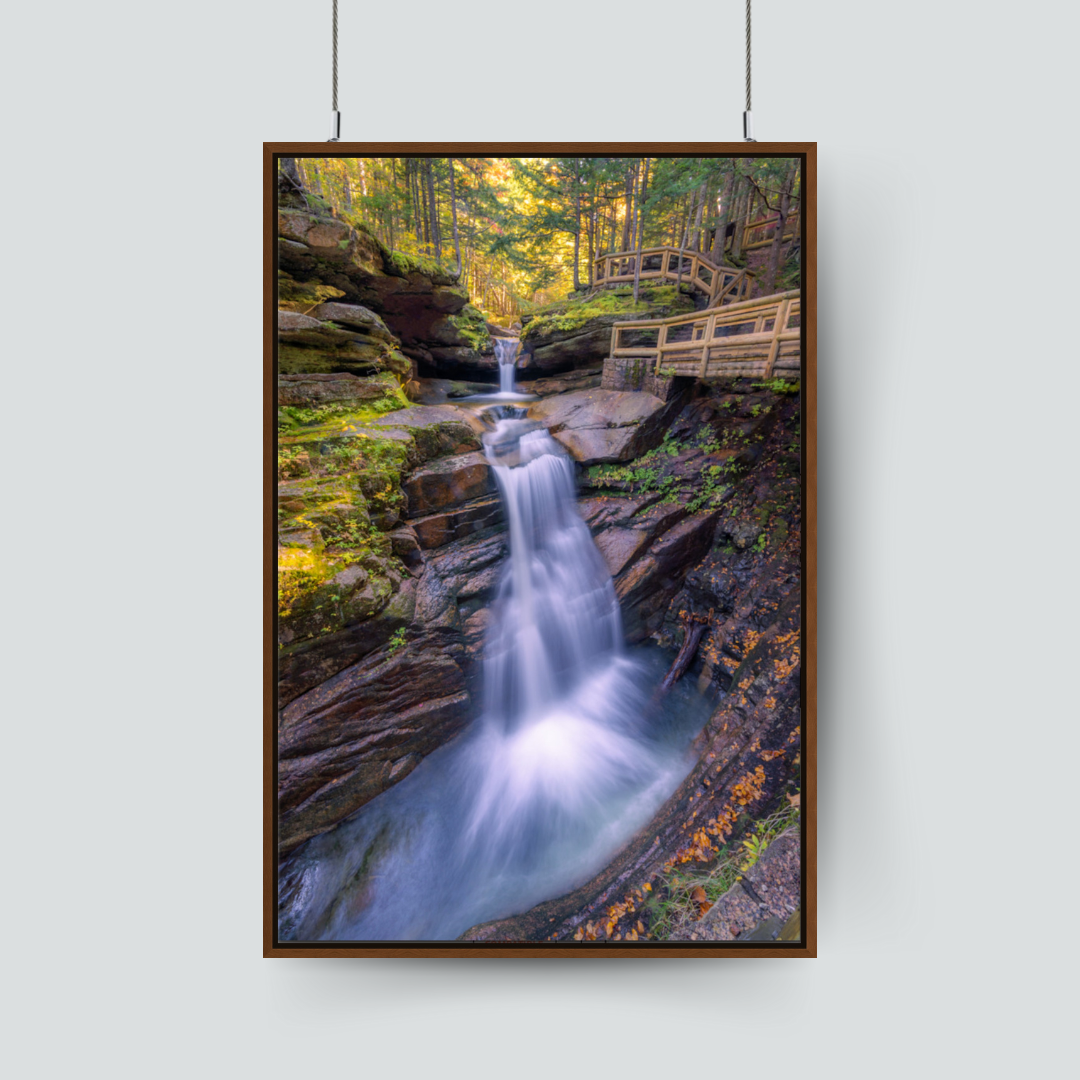 Waterville Valley, New Hampshire - Sabbaday Falls - White Mountains on Framed Canvas