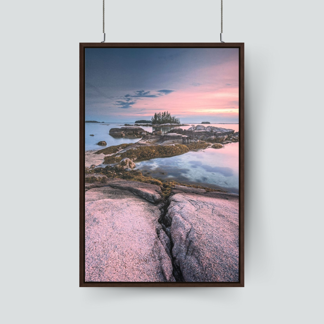 Rocky Beach Coast on Framed Canvas