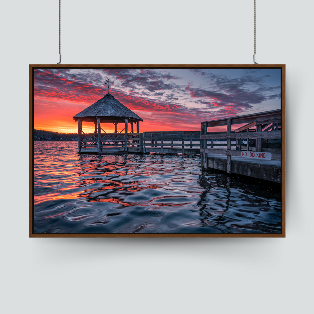 Lake Winnipesaukee Sunrise on Framed Canvas