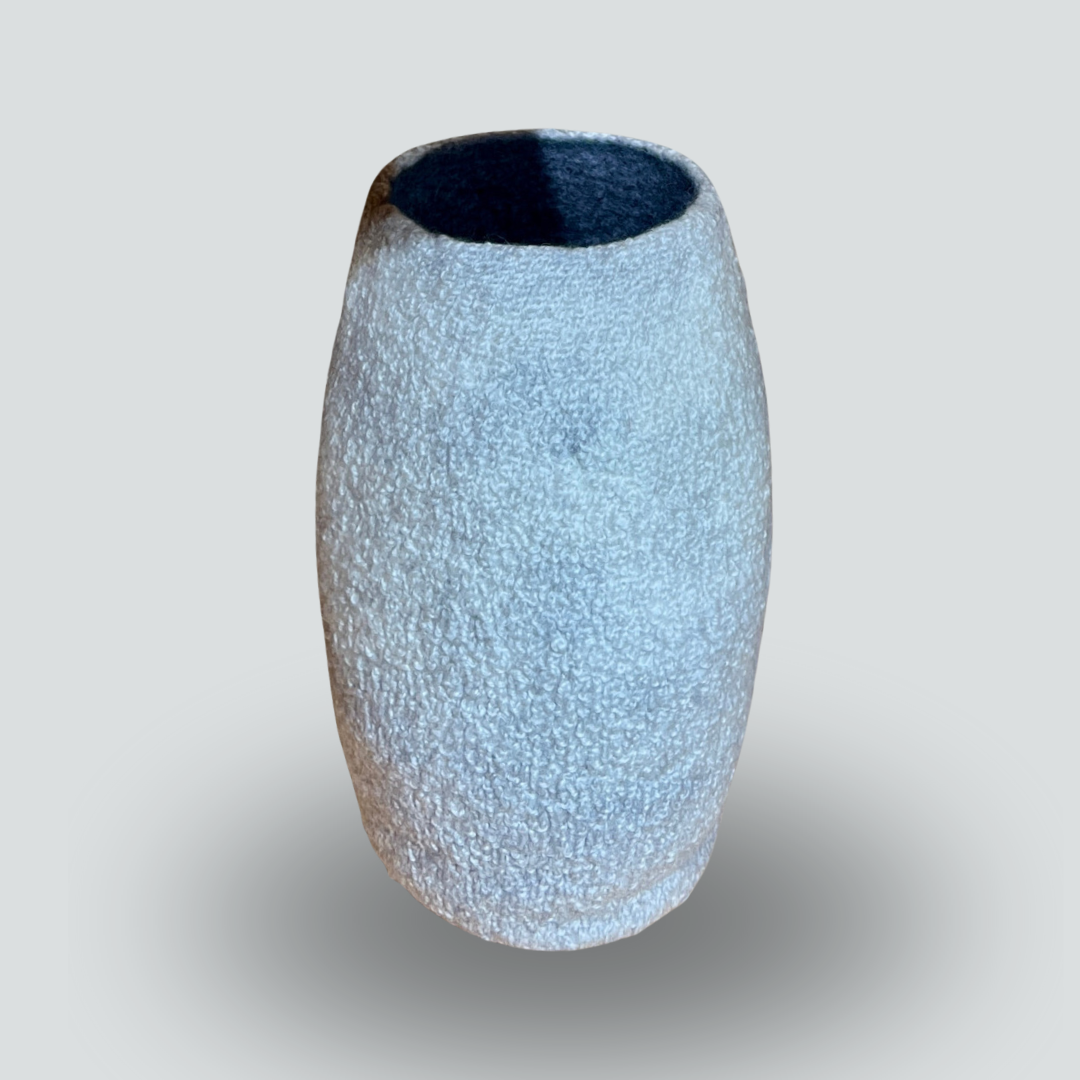 White Textured Fiber Vase