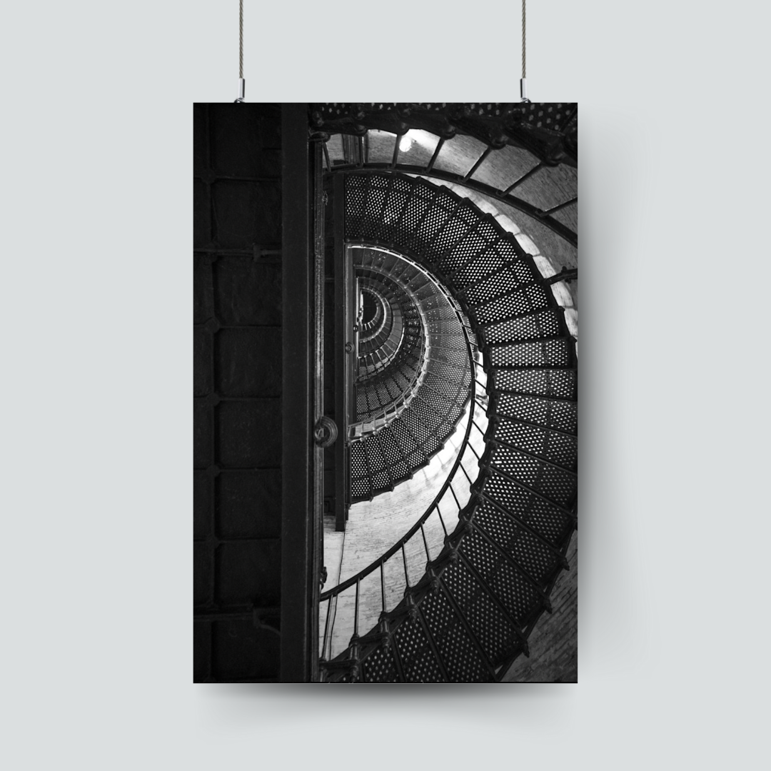 Spiral Staircase on Satin Metal