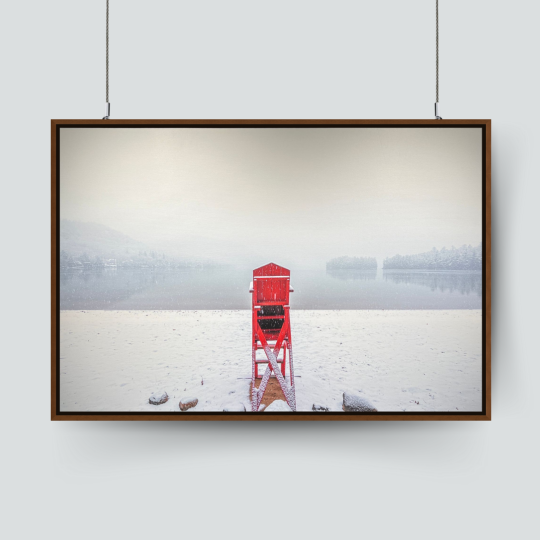 Lifeguard Tower on Framed Canvas